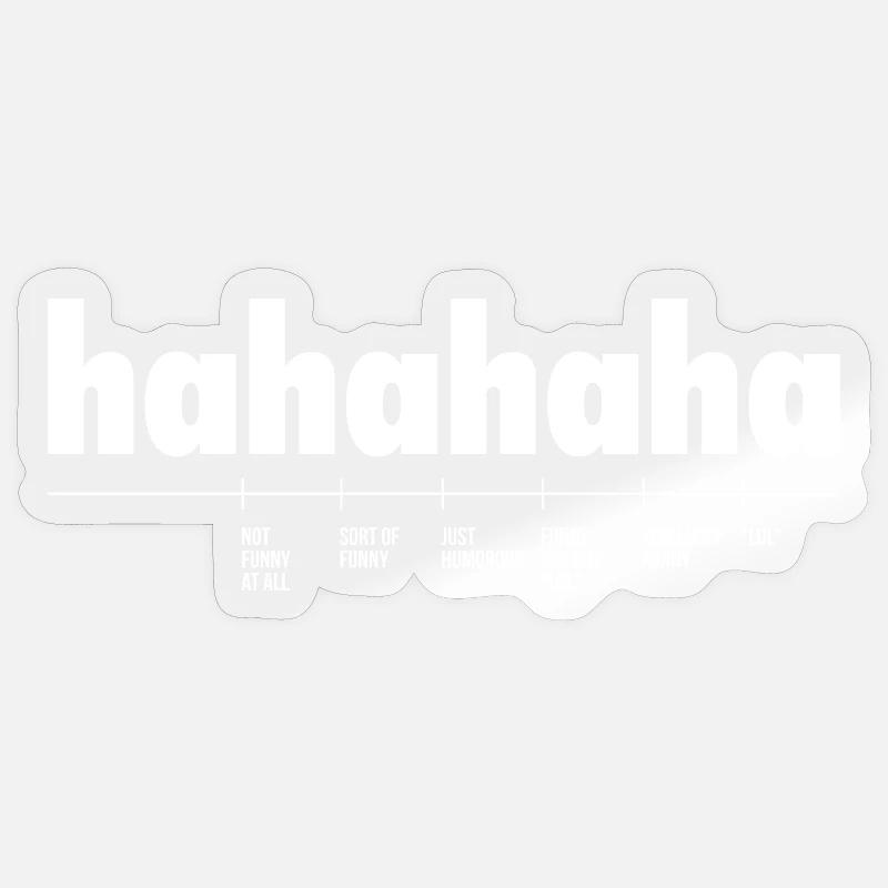 Longueur de Hahaha avec définition - Sticker taille S (10 x 10 cm) - brillant transparent