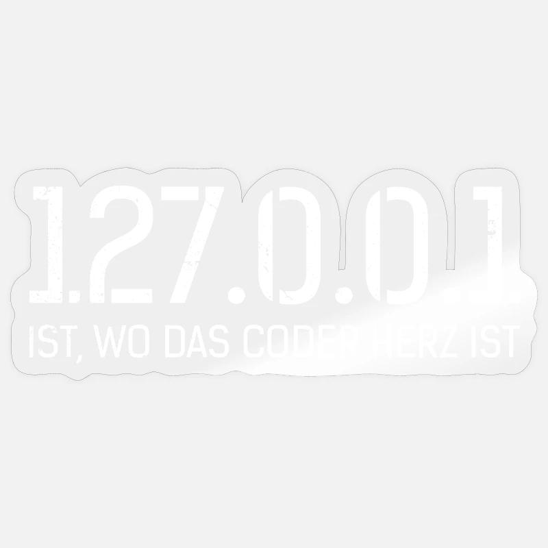Science Coder 127.0.0.1 IST. WO CODER HERZ IST - Sticker Größe S (10 x 10 cm) - Transparent glänzend