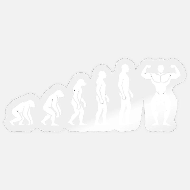 Evolution to Bodybuilder – Fitness Motivation - Sticker size S (10 x 10 cm) - transparent glossy