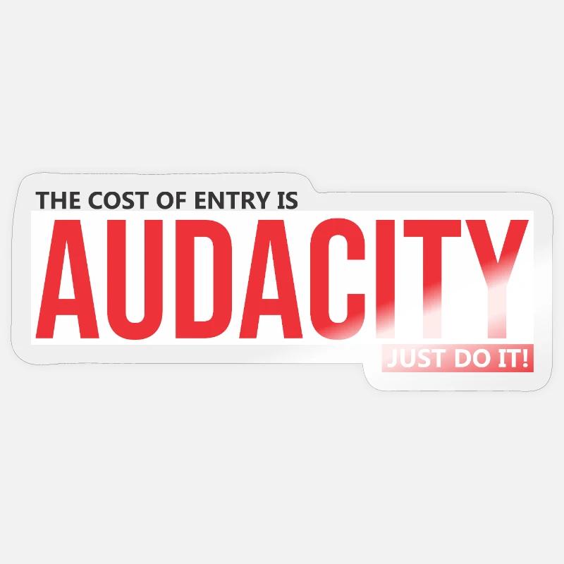 Audacity Courage to Leap - Sticker size S (10 x 10 cm) - transparent glossy
