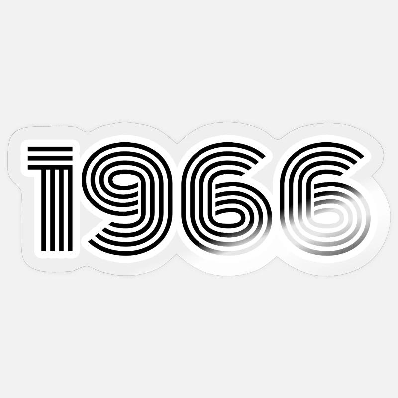 Rétro 1966 - Sticker taille S (10 x 10 cm) - brillant transparent