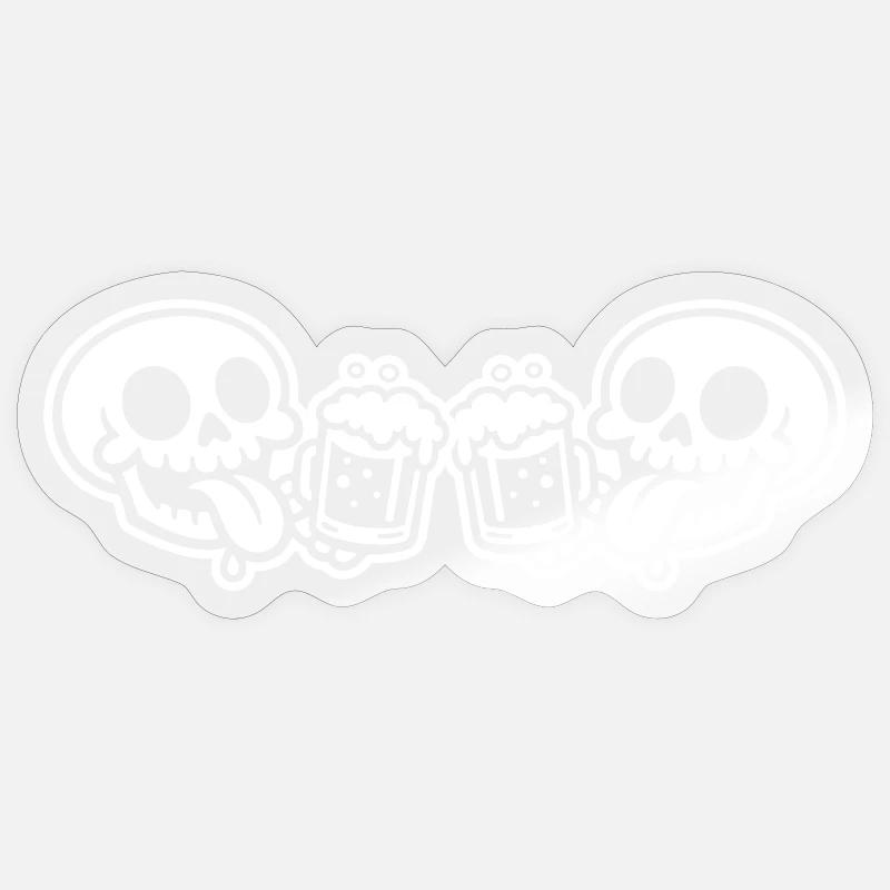 Skelett Team Bier - Sticker Größe S (10 x 10 cm) - Transparent glänzend