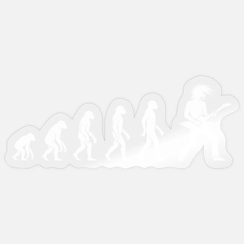 Evolution der Gitarrenkunst Rock n Roll Sticker Größe S (10 x 10 cm)