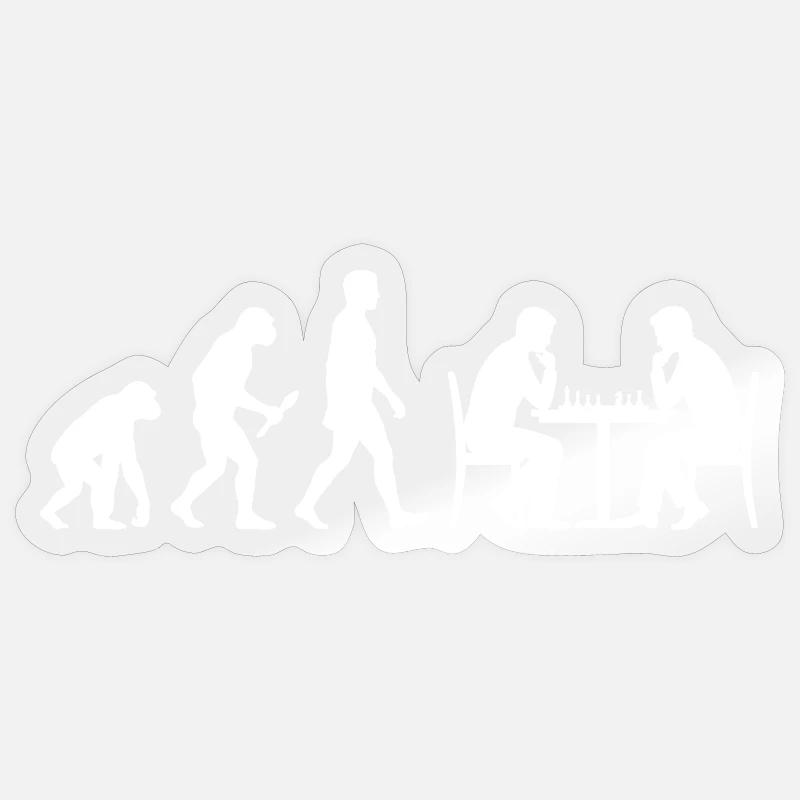 Chess Evolution – Der Weg zum Großmeister - Sticker Größe S (10 x 10 cm) - Transparent glänzend