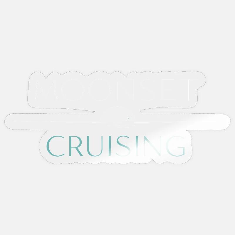Navigation de nuit avec - Sticker taille S (10 x 10 cm) - brillant transparent
