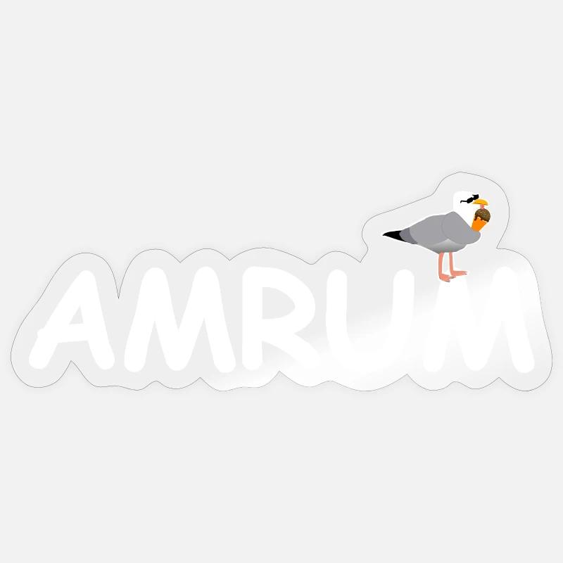 Amrum Möwe Nordsee - Sticker Größe S (10 x 10 cm) - Transparent glänzend