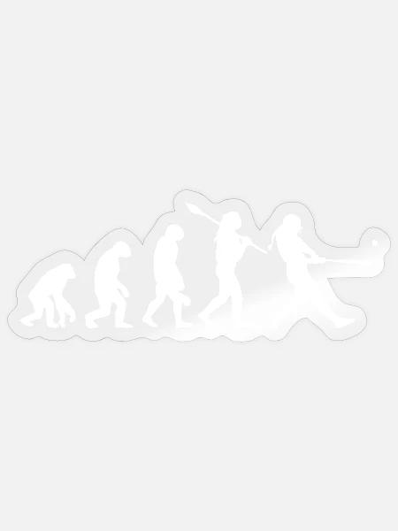 Entwicklung der Baseball-Softball-Silhouette des Mannes - Sticker Größe S (10 x 10 cm) - Transparent glänzend