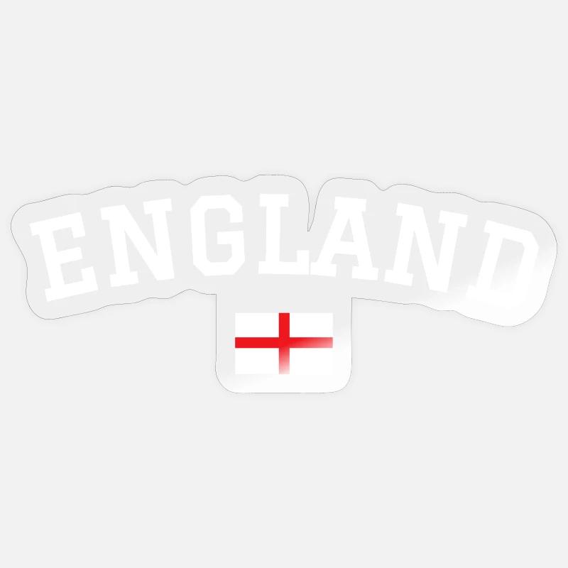 Drapeau anglais Dessin blanc - Sticker taille S (10 x 10 cm) - brillant transparent