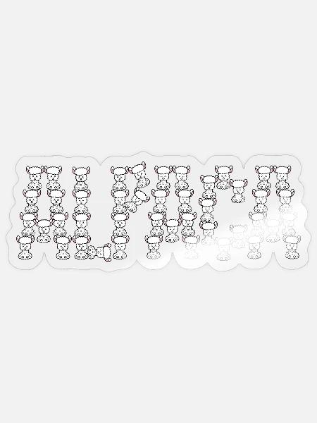 Niedliche Alpaka-Typografie - Sticker Größe S (10 x 10 cm) - Transparent glänzend