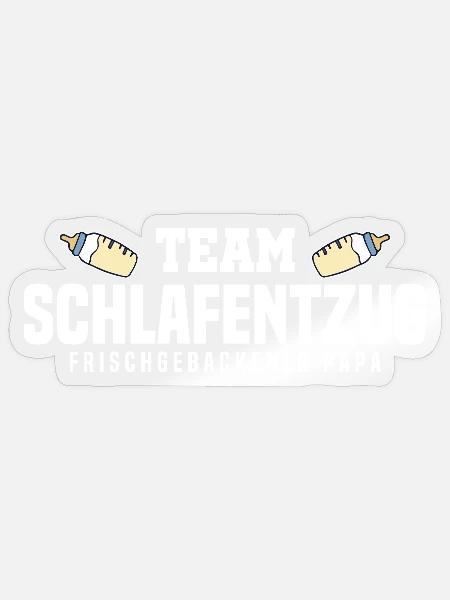 Team Schlafentzug Frischgebackener Papa - Sticker Größe S (10 x 10 cm) - Transparent glänzend