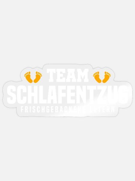 Team Schlafentzug - Frischgebackene Eltern - Sticker Größe S (10 x 10 cm) - Transparent glänzend
