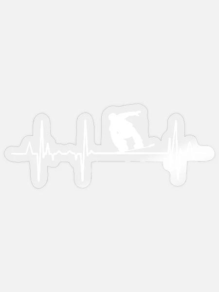 Snowboarding Herzschlag - Sticker Größe S (10 x 10 cm) - Transparent glänzend