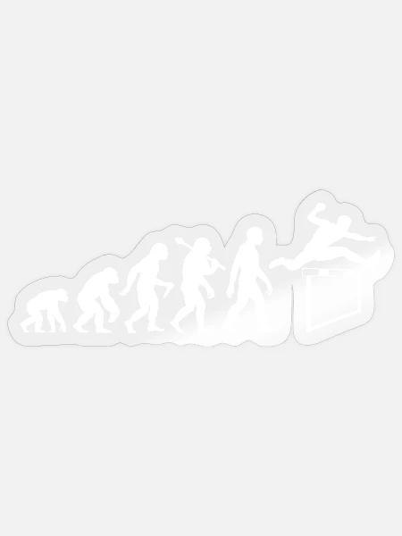 Hürdenlauf Evolution Hürdenläufer Leichtathletik - Sticker Größe S (10 x 10 cm) - Transparent glänzend