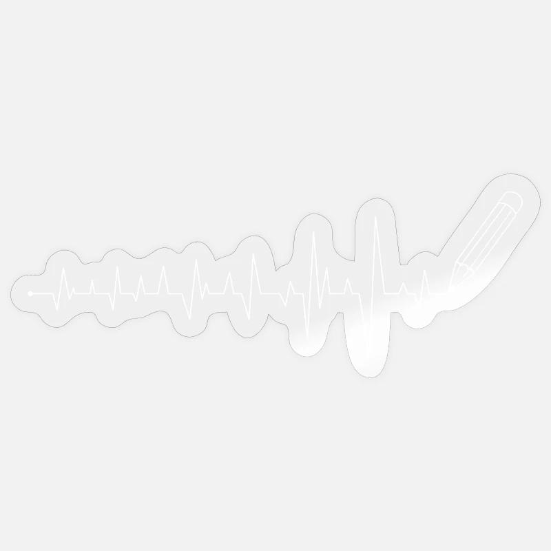 Dessin au trait au crayon ECG Sticker taille S (10 x 10 cm)