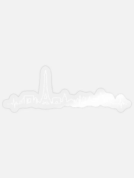 Herzschlag Paris Hauptstadt Denkmal Silhouette - Sticker Größe S (10 x 10 cm) - Transparent glänzend