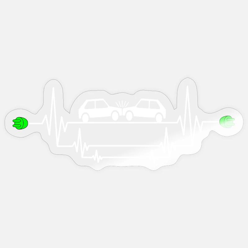Gefährlicher E-Auto Unfall Sticker Größe S (10 x 10 cm)