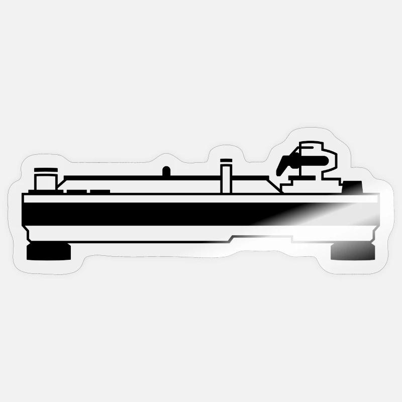 Turntable True Graphic Print - Sticker size S (10 x 10 cm) - transparent glossy