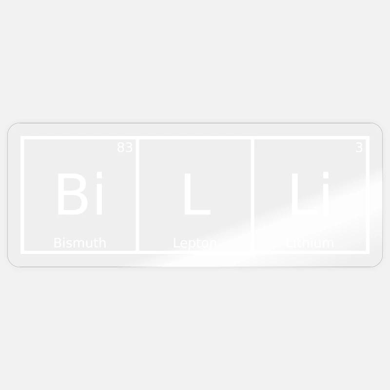 Billi Name First Name Chemistry Periodic Table Elements Sticker size S (10 x 10 cm)