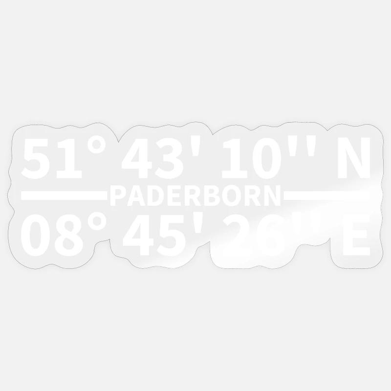Coordonnées de Paderborn - Sticker taille S (10 x 10 cm) - brillant transparent