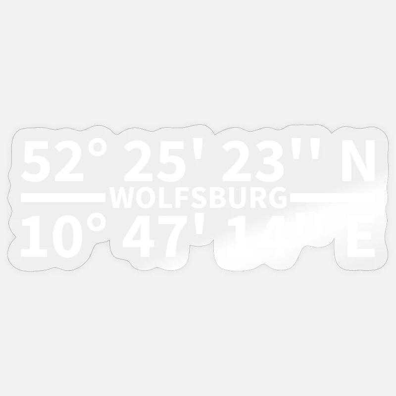 Wolfsburg Coordinates Sticker size S (10 x 10 cm)