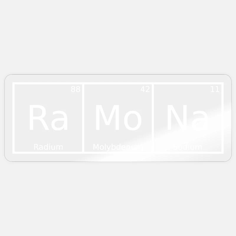 Ramona Name First Name Chemistry Periodic Table Elements Sticker size S (10 x 10 cm)