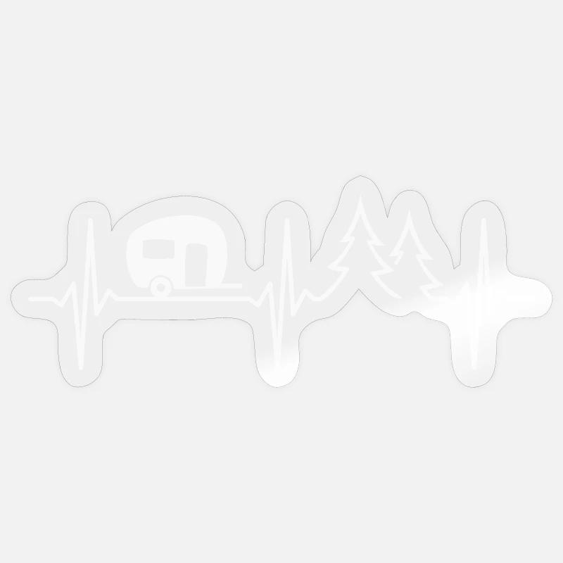 Wohnwagen Herzschlag Camping EKG Wohnmobil Sticker Größe S (10 x 10 cm)