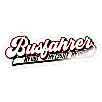 Busfahrer | Farben änderbar - Sticker Größe S (10 x 10 cm) - Transparent glänzend - Vorne