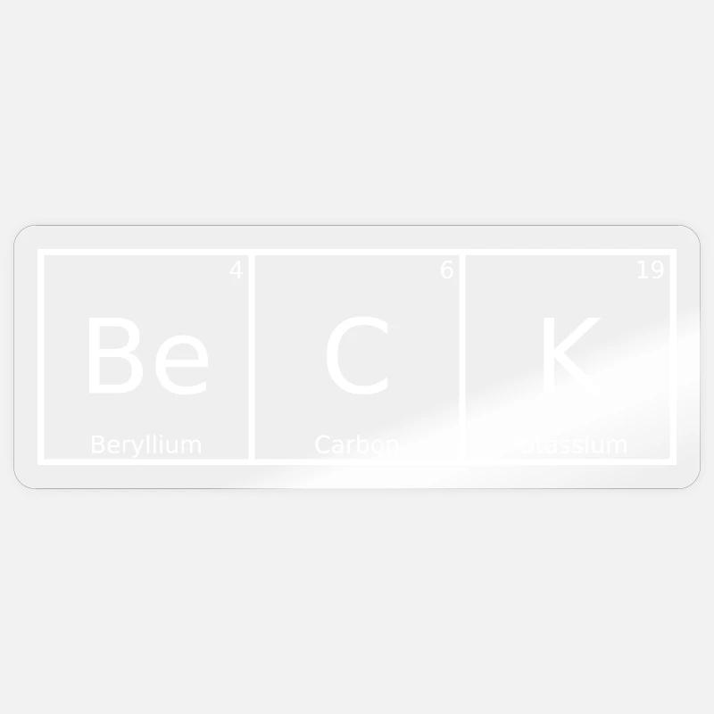 Beck Name First Name Chemistry Periodic Table Elements Sticker size S (10 x 10 cm)