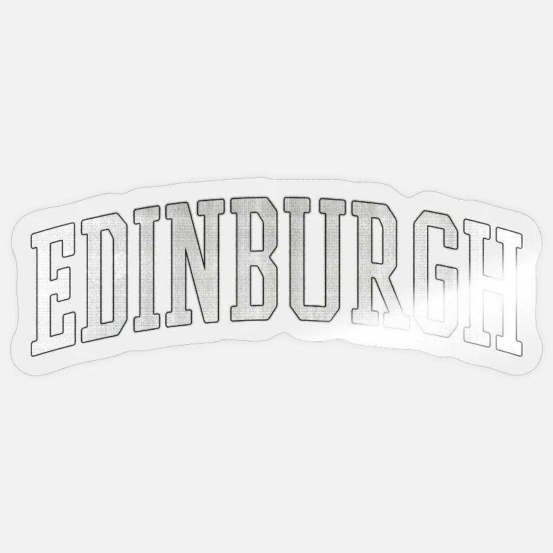 Edinburgh Varsity Bow Font - Sticker size S (10 x 10 cm) - transparent glossy