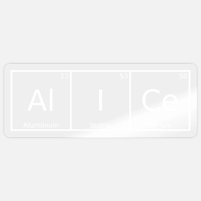 Alice Name First Name Chemistry Periodic Table Elements Sticker size S (10 x 10 cm)