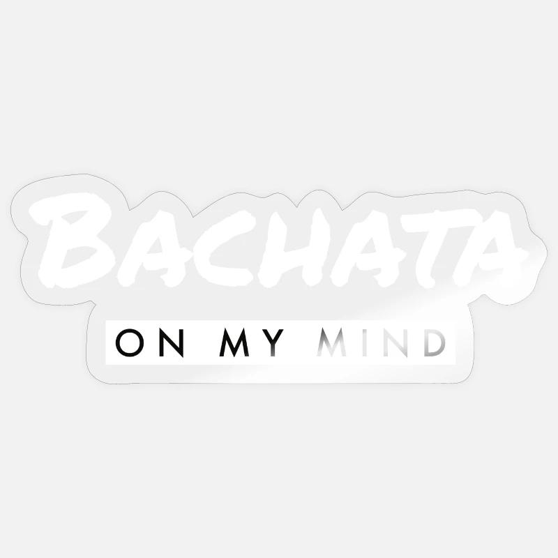 Bachata sur mon blanc - Sticker taille S (10 x 10 cm) - brillant transparent