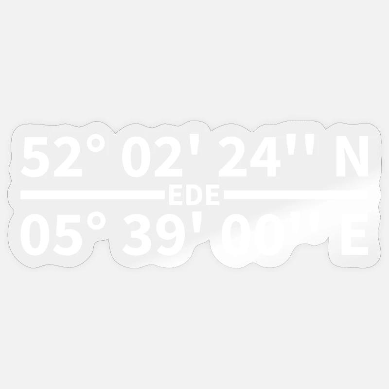 Coordonnées Ede - Sticker taille S (10 x 10 cm) - brillant transparent