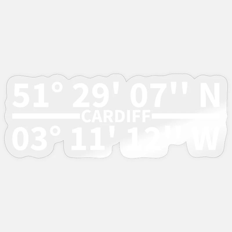 Cardiff coordinates Sticker size S (10 x 10 cm)