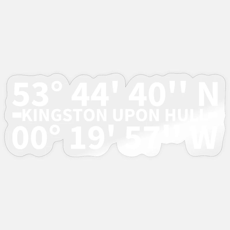 Kingston upon Hull coordinates - Sticker size S (10 x 10 cm) - transparent glossy