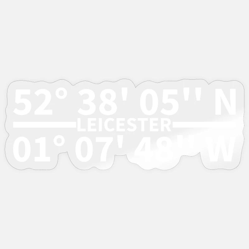 Leicester coordinates Sticker size S (10 x 10 cm)