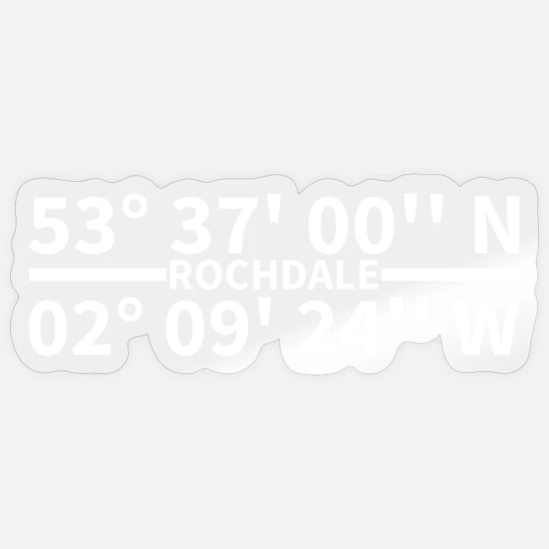Coordonnées de Rochdale - Sticker taille S (10 x 10 cm) - brillant transparent
