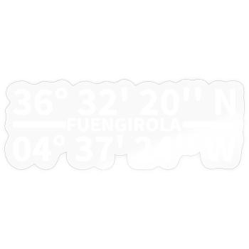 Fuengirola Koordinaten - Sticker Größe S (10 x 10 cm) - Transparent glänzend - Vorne