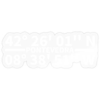 Pontevedra Koordinaten - Sticker Größe S (10 x 10 cm) - Transparent glänzend - Vorne