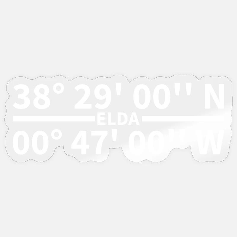 Coordonnées Elda - Sticker taille S (10 x 10 cm) - brillant transparent
