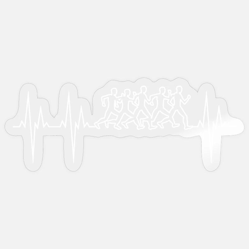 Marathon electrocardiogram ECG Marathon - Sticker size S (10 x 10 cm) - transparent glossy