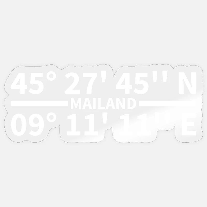 Milan coordinates Sticker size S (10 x 10 cm)