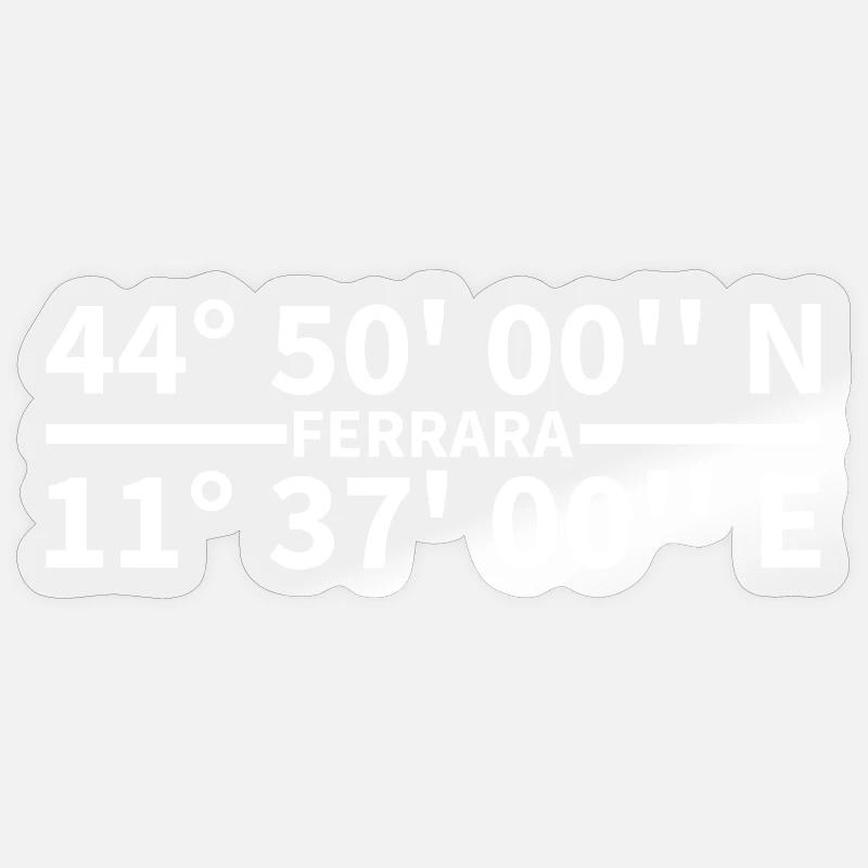 Coordonnées Ferrare - Sticker taille S (10 x 10 cm) - brillant transparent