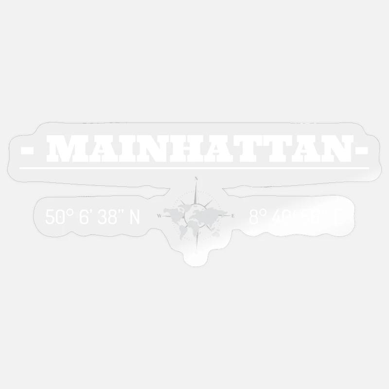 Coordinates Frankfurt am Main Mainhattan Sticker size S (10 x 10 cm)