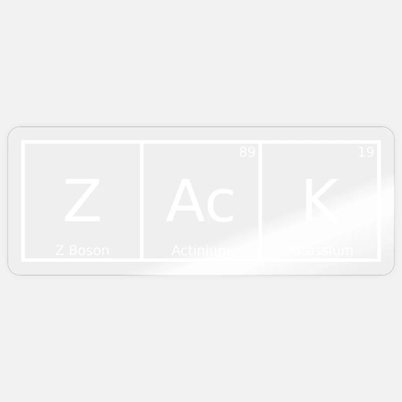 Zack Name First Name Chemistry Periodic Table Elements Sticker size S (10 x 10 cm)