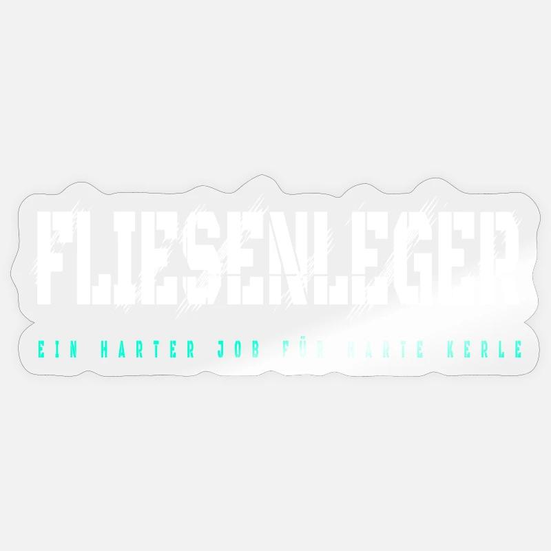 Fliesenleger Design - Sticker Größe S (10 x 10 cm) - Transparent glänzend
