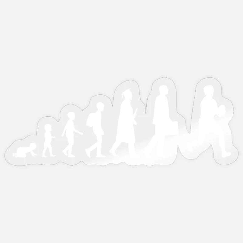 Evolution of rugby - Sticker size S (10 x 10 cm) - transparent glossy