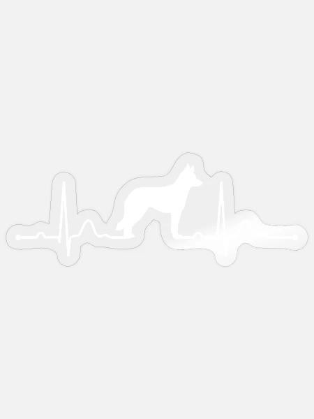 Australian Koolie heartbeat Herzschlag Wilsigns - Sticker Größe S (10 x 10 cm) - Transparent glänzend