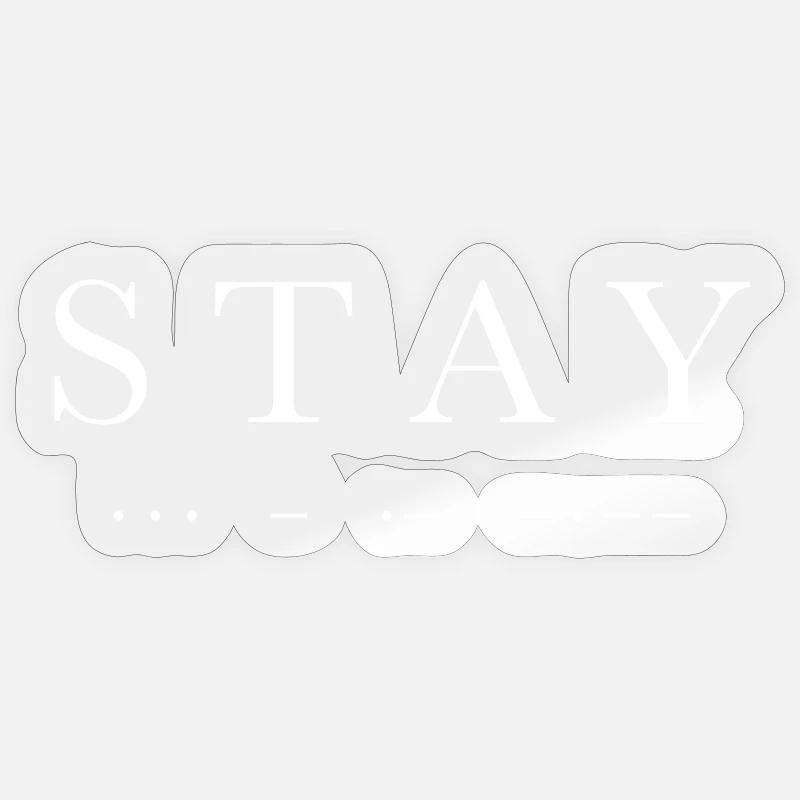 « Rester » Code Morse, Interstellaire - Sticker taille S (10 x 10 cm) - brillant transparent