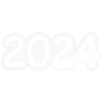 2024 year white - Sticker size S (10 x 10 cm) - transparent glossy - Front