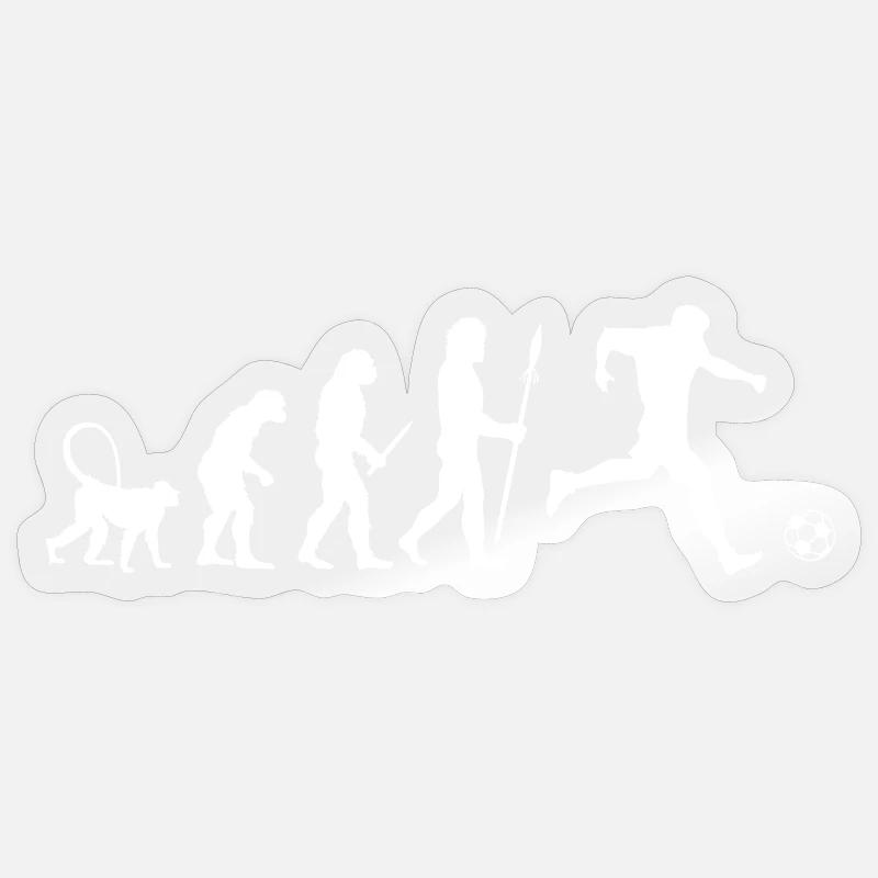 Évolution du football - Sticker taille S (10 x 10 cm) - brillant transparent